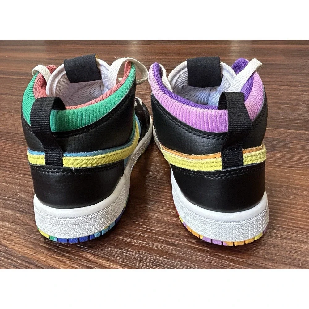Nike Air Jordan 1 Mid FD1319-007 Unisex Kids Size 2Y Athletic Sneakers Colorful